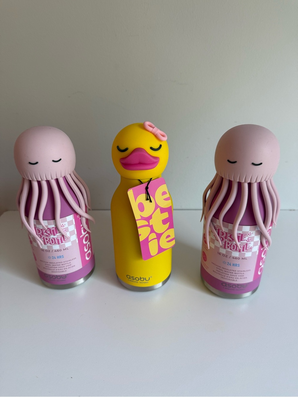 Asobu Bestie Insulated Stainless Steel Water Bottle 16oz Duck Jellyfish New